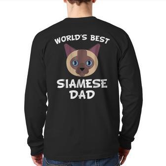 World's Best Siamese Dad Cat Owner Back Print Long Sleeve T-shirt | Mazezy