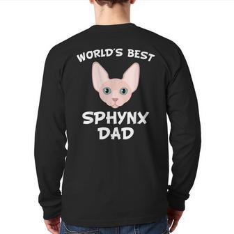 World's Best Sphynx Dad Cat Owner Back Print Long Sleeve T-shirt | Mazezy DE