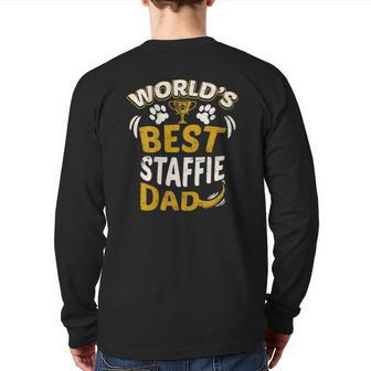 World's Best Staffie Dad Dog Owner Back Print Long Sleeve T-shirt | Mazezy