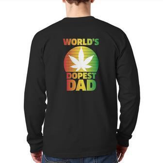 Worlds Dopest Dad Back Print Long Sleeve T-shirt | Mazezy
