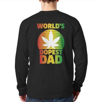 Worlds Dopest Dad Back Print Long Sleeve T-shirt | Mazezy