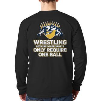 Wrestling Only One Ball T Back Print Long Sleeve T-shirt - Monsterry