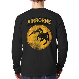 Ww2 135Th Airborne Division Parachute Patch Spider Military Back Print Long Sleeve T-shirt - Monsterry