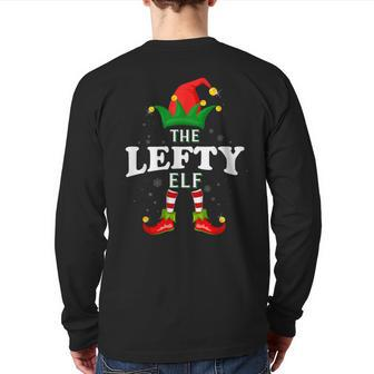 Xmas Lefty Elf Family Matching Christmas Pajama Back Print Long Sleeve T-shirt - Monsterry CA