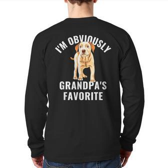 Yellow Lab Grandpa Favorite Labrador Retriever Back Print Long Sleeve T-shirt | Mazezy AU