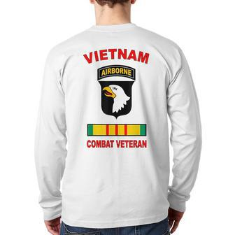 101St Airborne Division Vietnam Veteran Combat Paratrooper Back Print Long Sleeve T-shirt | Mazezy