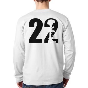 22 Too Many Ptsd Awareness Veterans Pride Back Print Long Sleeve T-shirt | Mazezy