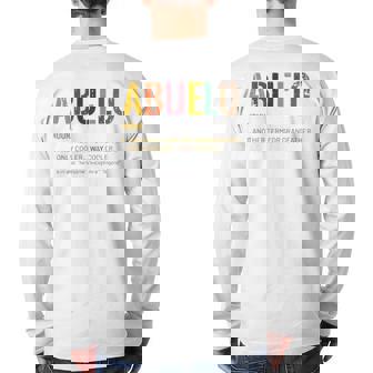 Abuelo Definition Spanish Grandpa Father's Day Grandfather Back Print Long Sleeve T-shirt | Mazezy