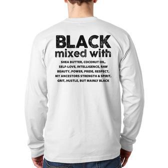 African American Black Mixed With Shea Melanin Back Print Long Sleeve T-shirt - Monsterry DE