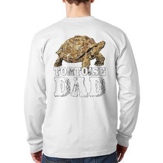 African Spurred Dad Sulcata Tortoise Back Print Long Sleeve T-shirt | Mazezy