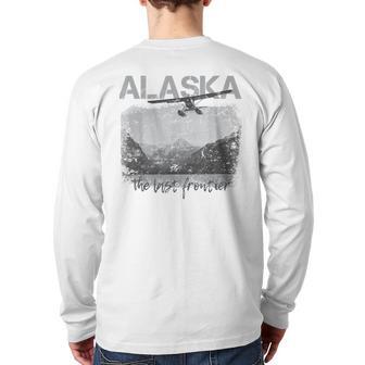 Alaska The Last Frontier With Float Plane Back Print Long Sleeve T-shirt - Monsterry AU