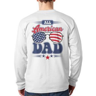 All American Dad 4Th Of July Family Matching Back Print Long Sleeve T-shirt | Mazezy