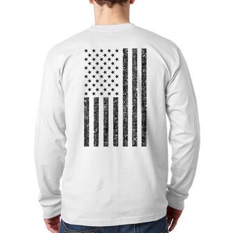 American Flag Military T Patriotic For Men Back Print Long Sleeve T-shirt - Monsterry