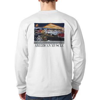American Muscle Classic Hotrod Car Truck Drive In Cruise Graphic Back Print Long Sleeve T-shirt | Mazezy