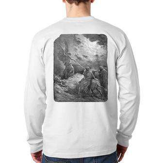The Angel Appearing To Balaam Gustave Doré Bible Gothic Back Print Long Sleeve T-shirt - Monsterry AU