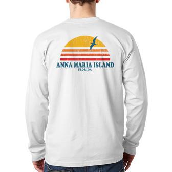 Anna Maria Island Florida Fl Vintage Graphic 70S Back Print Long Sleeve T-shirt - Monsterry