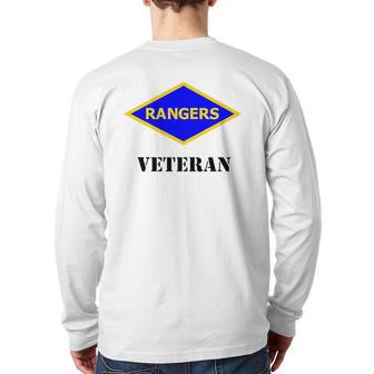 Army Ranger Ww2 Army Rangers Patch Veteran White Back Print Long Sleeve T-shirt | Mazezy
