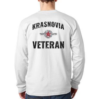 Army War In Krasnovia Veteran Back Print Long Sleeve T-shirt | Mazezy