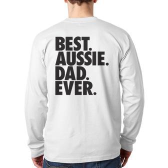 Aussie Dad Australian Shepherd Dog Dad Back Print Long Sleeve T-shirt | Mazezy