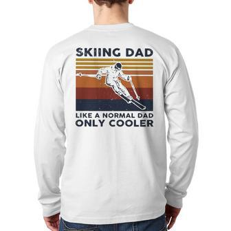 Awesome Skiing Dad Like A Normal Dad Only Cooler Vintage Back Print Long Sleeve T-shirt | Mazezy UK