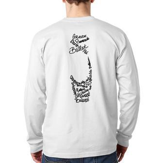 Ballet Pointe Shoe Terms Words Back Print Long Sleeve T-shirt - Monsterry UK