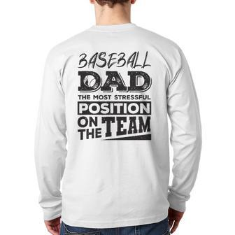 Baseball Dad Men Baseball Lover Back Print Long Sleeve T-shirt | Mazezy