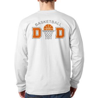 Basketball Dad Essential Happy Father Day Basketball Dad S Back Print Long Sleeve T-shirt | Mazezy