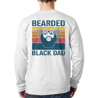 Bearded Dope Dad Vintage African American Father's Day Back Print Long Sleeve T-shirt | Mazezy AU