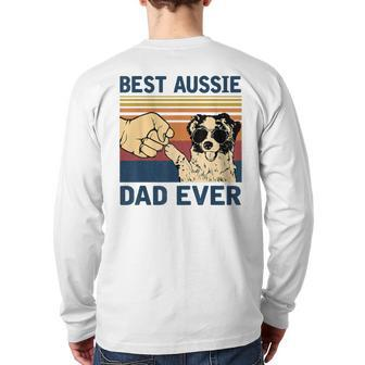 Best Aussie Dad Ever Vintage Aussie Dog Back Print Long Sleeve T-shirt | Mazezy