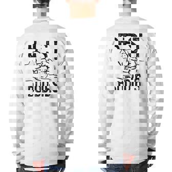 Best Buddies Fist Bump Fun Matching Buddy Meme Dad Back Print Long Sleeve T-shirt | Mazezy