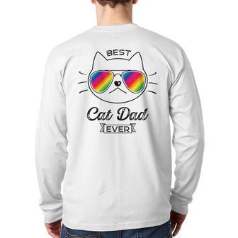 Best Cat Dad Ever Cat Daddy Sunglasses Back Print Long Sleeve T-shirt | Mazezy CA