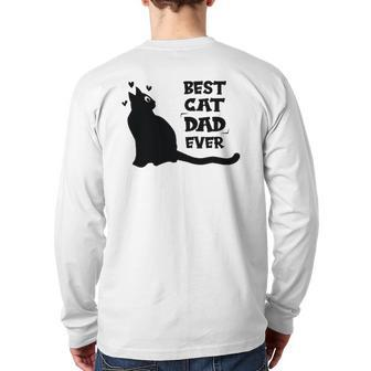 Best Cat Dad Ever Cat Lover Back Print Long Sleeve T-shirt | Mazezy DE