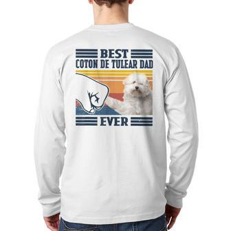 Best Coton De Tulear Dad Ever Vintage Father Day Back Print Long Sleeve T-shirt | Mazezy