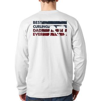 Best Dad Ever Father Vintage Curling Back Print Long Sleeve T-shirt | Mazezy