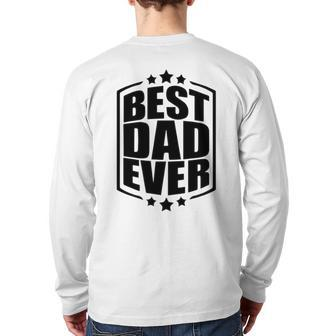 Best Dad Ever V2 Back Print Long Sleeve T-shirt | Mazezy