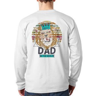 Best Dad In The World Lion Daddy For Father's Day Back Print Long Sleeve T-shirt | Mazezy