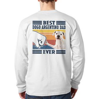 Best Dogo Argentino Dad Ever Vintage Father Day Back Print Long Sleeve T-shirt | Mazezy