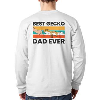 Best Gecko Dad Ever Lizard Leopard Gecko Back Print Long Sleeve T-shirt | Mazezy