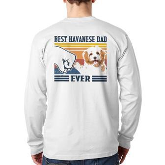 Best Havanese Dad Ever Vintage Father Day Christmas Back Print Long Sleeve T-shirt | Mazezy DE