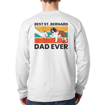 Best Saint Bernard Dad Ever St Bernard Back Print Long Sleeve T-shirt | Mazezy