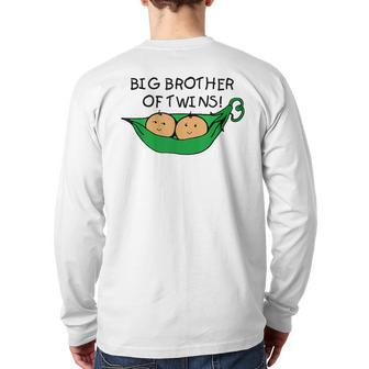 Big Brother Of Twins Two Peas In A Pod Back Print Long Sleeve T-shirt - Monsterry CA