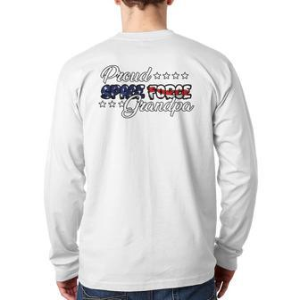 Bold Flag Proud Space Force Grandpa Back Print Long Sleeve T-shirt | Mazezy