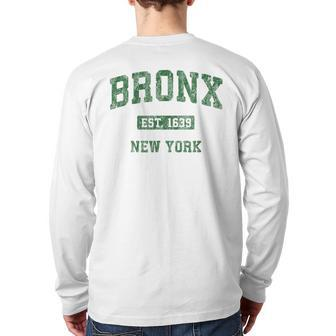 Bronx New York Ny Vintage Athletic Sports Back Print Long Sleeve T-shirt - Monsterry