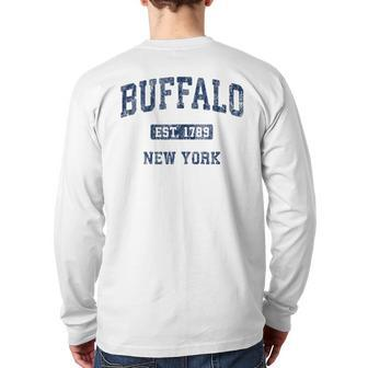 Buffalo New York Ny Vintage Athletic Sports Back Print Long Sleeve T-shirt - Monsterry
