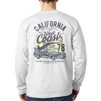 California West Coast Surfing Car Birthday Back Print Long Sleeve T-shirt - Monsterry DE