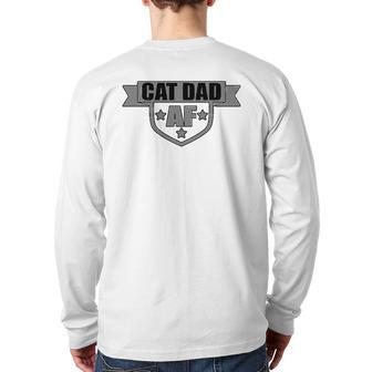 Cat Dad Af Pet Owner Lover Tee Back Print Long Sleeve T-shirt | Mazezy