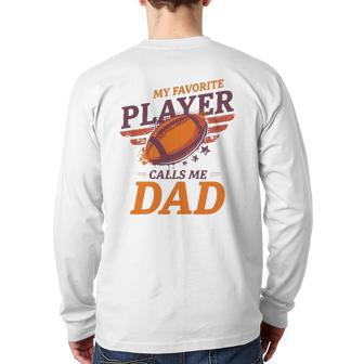 Cheer Dad And Husband Football Favorite Child Back Print Long Sleeve T-shirt | Mazezy