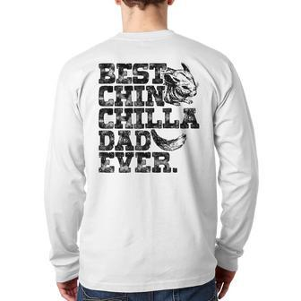 Chinchilla Daddy Father Best Chinchilla Dad Ever Back Print Long Sleeve T-shirt | Mazezy