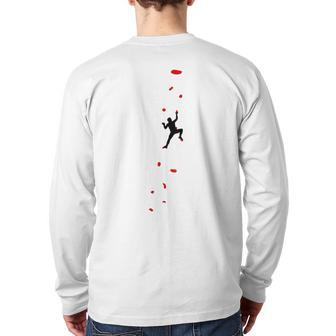 Climbing And Bouldering In The Climbing Gym Back Print Long Sleeve T-shirt | Mazezy