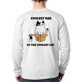 Coolest Dad Of The Coolest Cat Father's Day Cat Lover Back Print Long Sleeve T-shirt | Mazezy